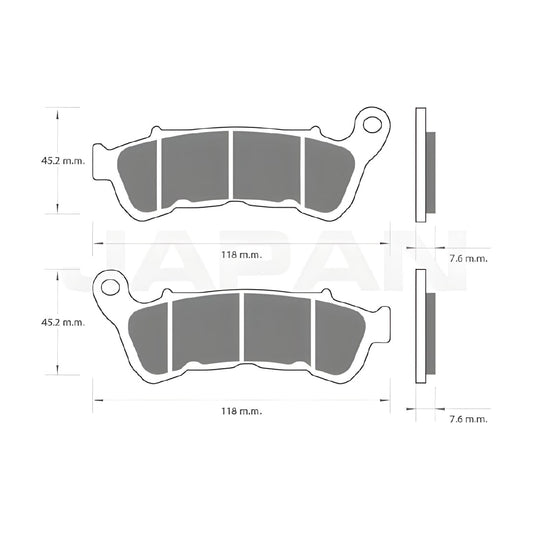 PASTILLA DE FRENO HONDA CB160F DELANTERA REFERENCIA 06455-K43-911
