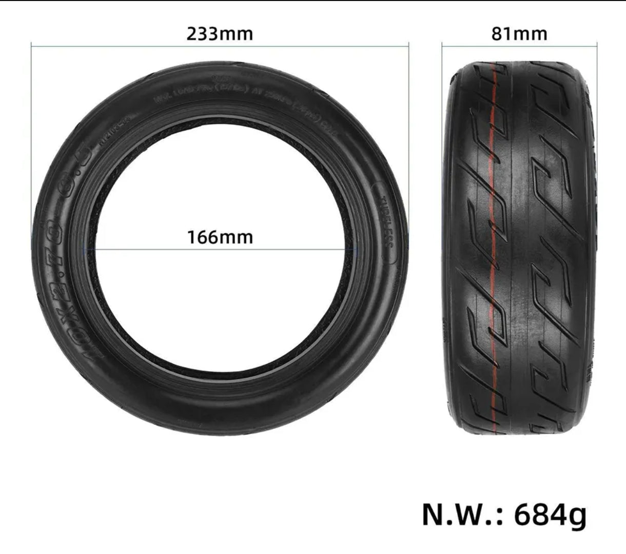 LLANTA SCOOTER ELECTRICO 10x2.70-6.5 SMOOTH RIDE